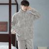 Men's Thicken Warm Pajamas Sets Flannel 2 Piece Sets Sleepwear Male Autumn Winter Home Suit Soft Nightwear Pijama Loungewer