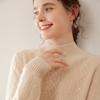 Retro Cable Knit Women's Cashmere High-Neck Pullover Sweater with Slimming Twist Pattern