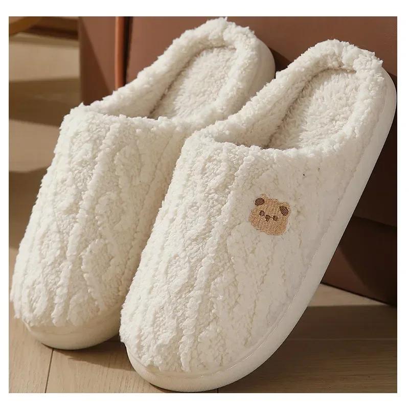 Хлопковые тапочки мужские зимние плюшевые тапочки домашние нескользящие удобные мягкие тапочки на толстой подошве из хлопка