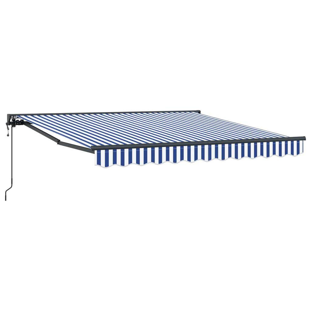 Retractable Awning Frame Blue and White 300 x 250 cm