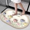 Коврик для ванной комнаты с 3D-диатомовой грязью - впитывающий, быстросохнущий, моющийся, напечатанный коврик для дверей ванной комнаты