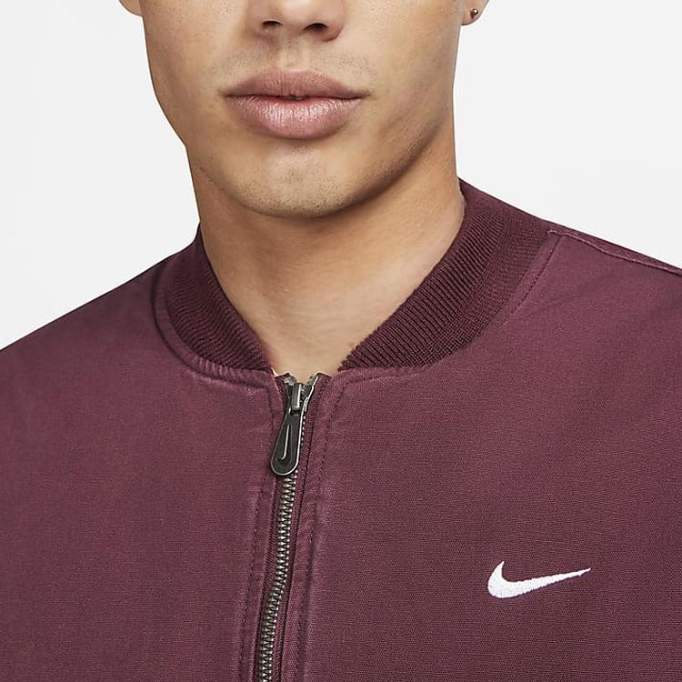 Nike Jackets Men's Red Baseball Collar Moderate Straight Fit DX0681-681