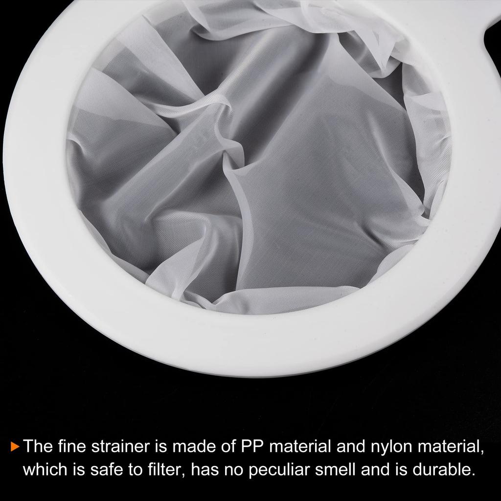 PATIKIL 235 X 145 Mm Food Filter Strainer, 200 Mesh, Kitchen Mesh Filter Strainer, Fine Mesh Sieve with Handle, for Juice, Coffee, and Soy Milk, White
