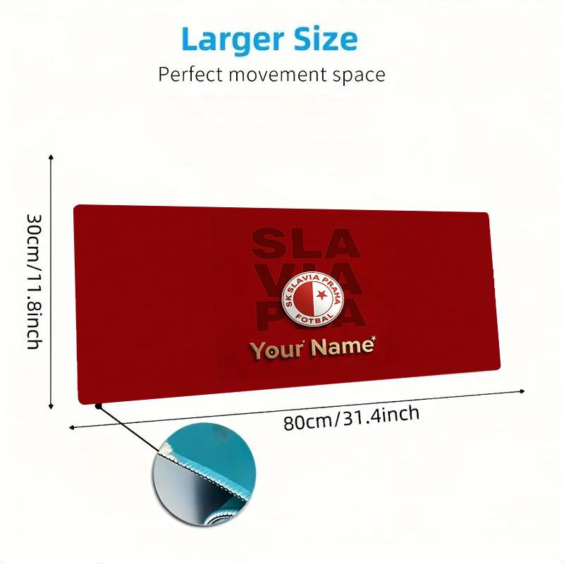 Sk Prague Slavia Custom Name Large Size Mouse Pad Large Gaming Table Cushion Non-slip Laptop Tablet Big Mousepad XXL Mat Mini PC Playmat With Lock edg