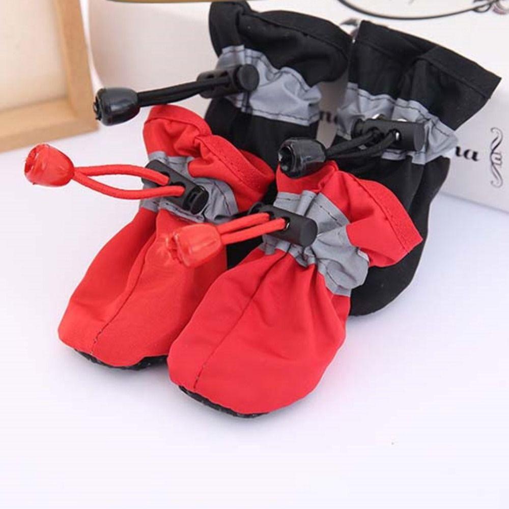 4Pcs Anti-slip Waterproof Footwear Rain Snow Boots Pet Rain Shoes Pet Shoes Dog Shoes