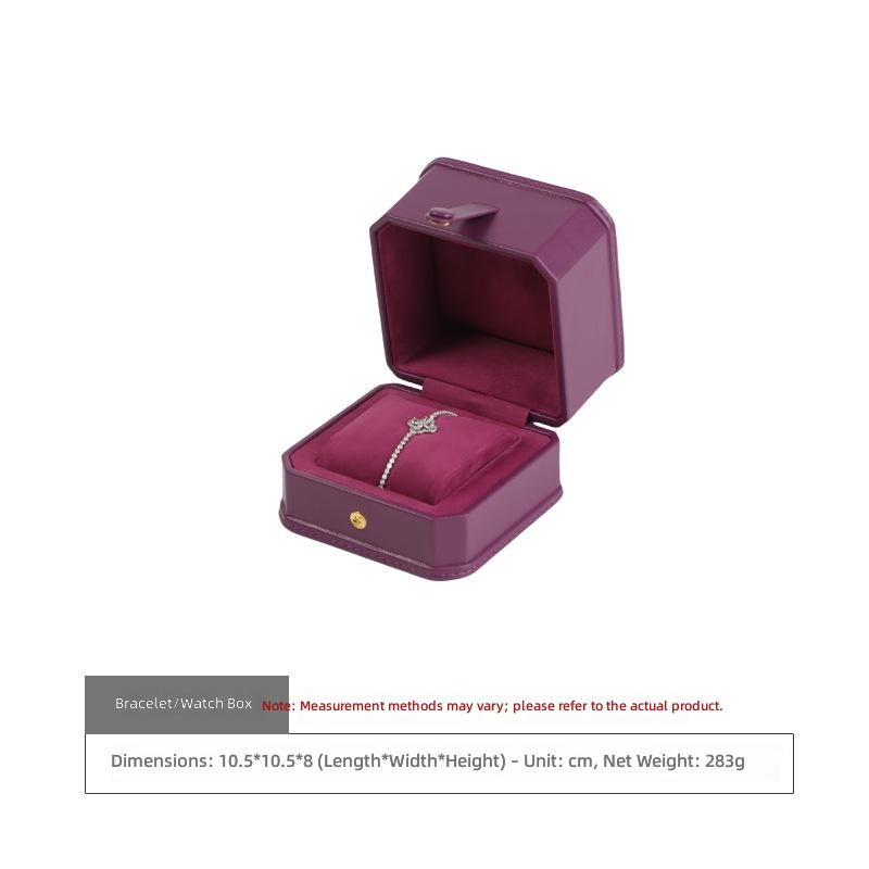 Wonderful Pack High-Grade Leather Hand-sewn Square Luxury Jewelry Packaging Box for Rings Necklaces Bracelets Watches Storage