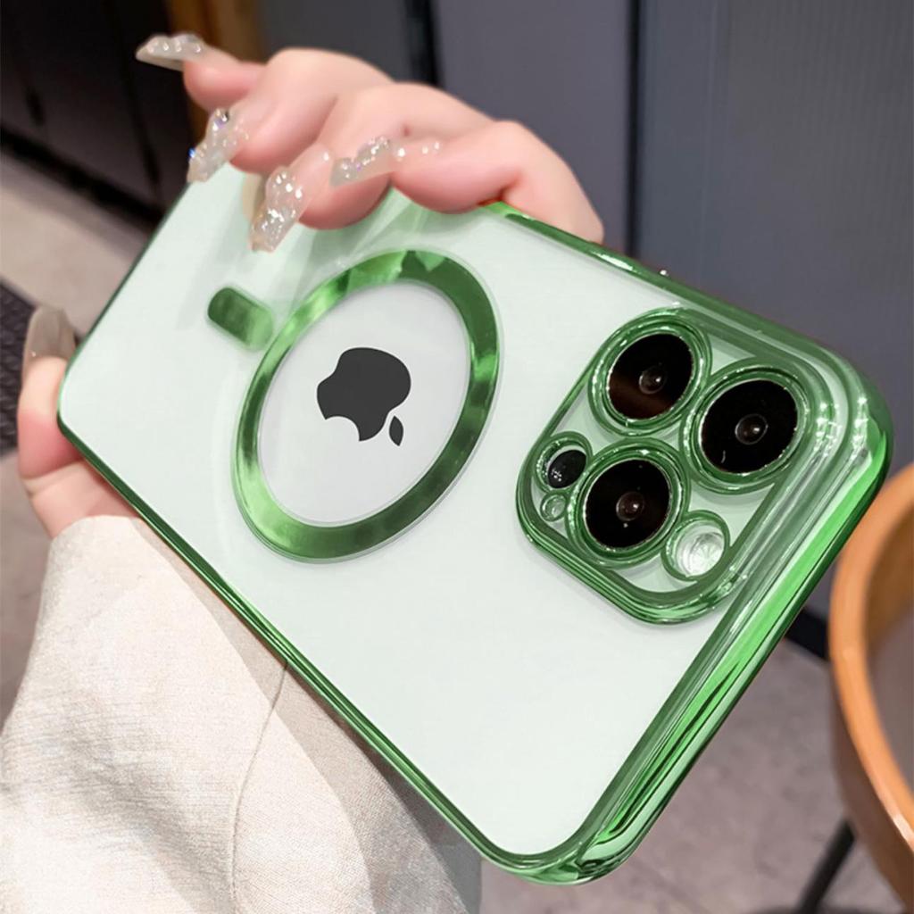 Роскошный прозрачный магнитный чехол с покрытием Magsafe для iPhone 14 13 12 11 Pro Max X XR XS 8 Plus, мягкий силиконовый чехол