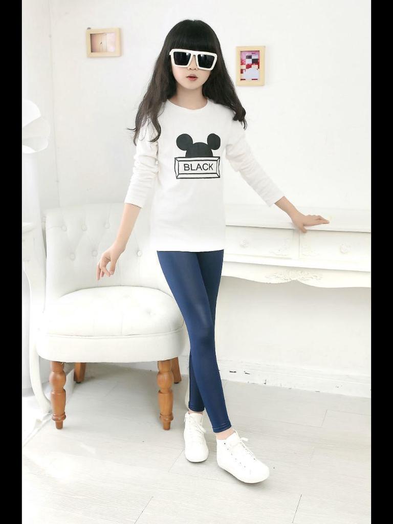 Новые леггинсы из искусственной кожи для девочек на осень/зиму с бархатной подкладкой