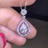 Huitan Роскошное Серебряное Женское Свадебное Ожерелье Полностью Цирконовый Кристалл Темперамент Милые Аксессуары Заявление Ожерелья Украшения