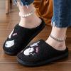 Fashion Halloween Cartoon Ghost Plush Woman Slippers Closed Toe Warm Winter Home Slippers for Women 2024 Soft Sole Fuzzy Indoor Slippers