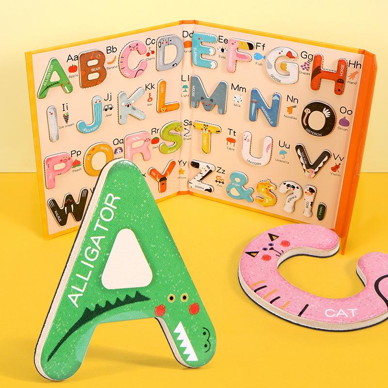Magnetic Spelling Words Puzzle - 26 Alphabet Recognition Educational Toy for Kids