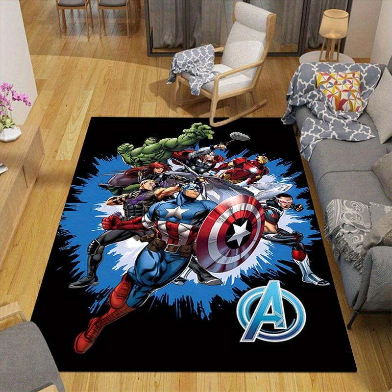 1 шт. Коврик для пола Marvel Мстители Супергерои, Нескользящий коврик, Дизайн с персонажами мультфильмов, Мягкий велюр, Декор для комнаты, Моющийся