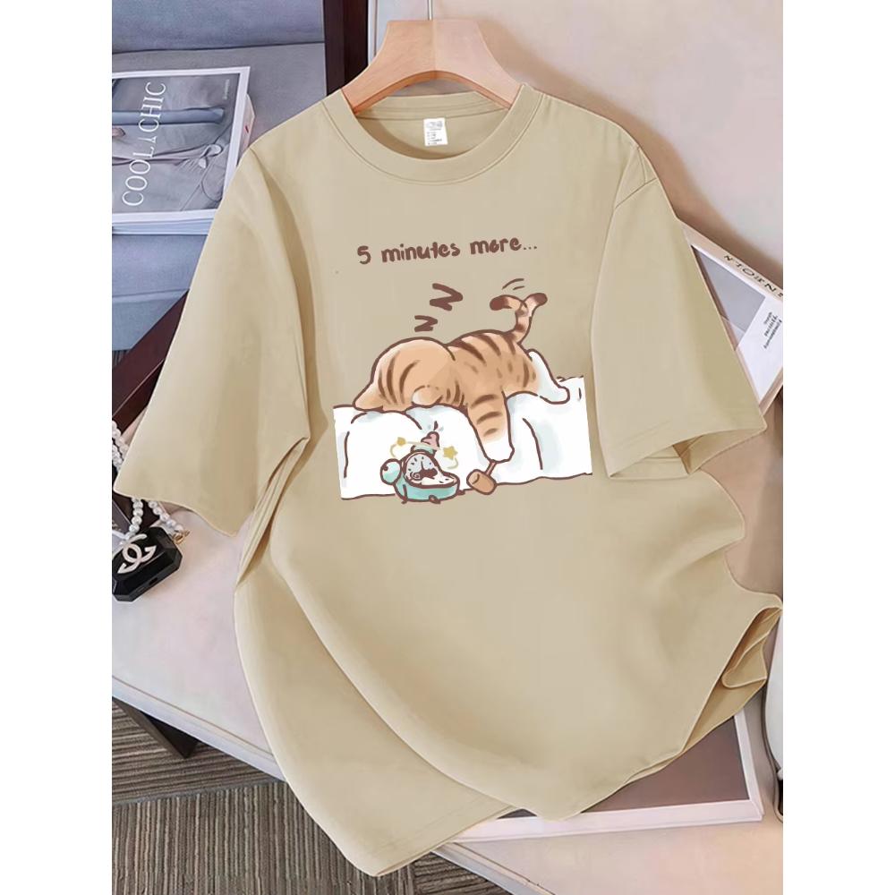 Women's Casual Cotton Top Short Sleeve Daily Print T-Shirts Women’s