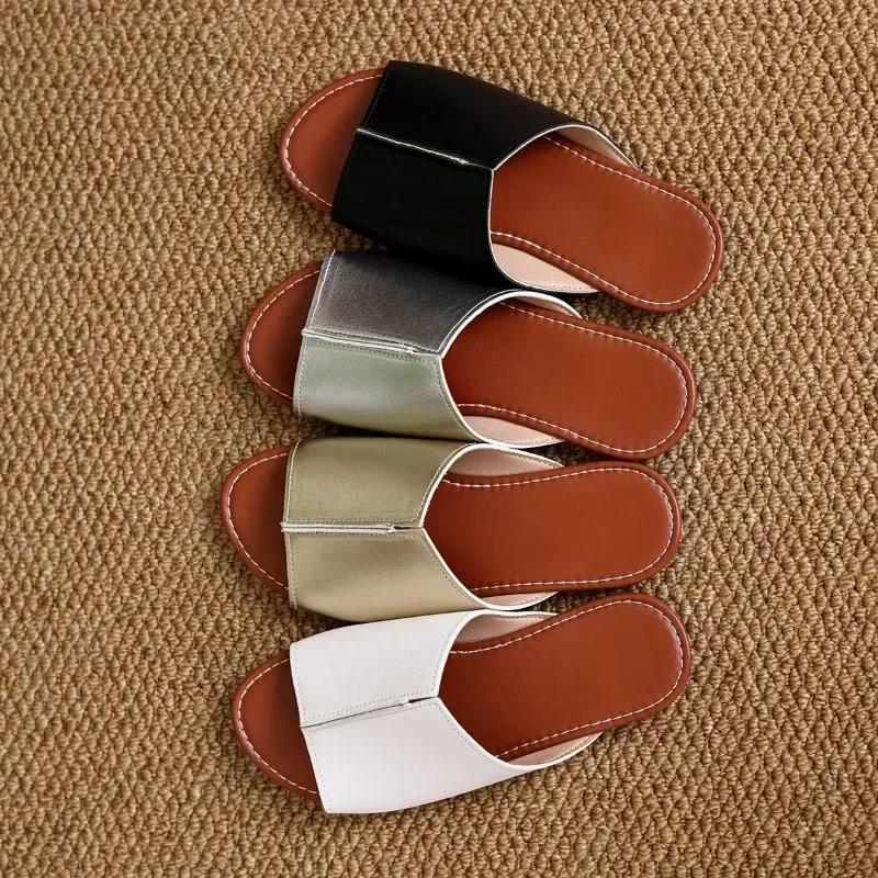 Slippers Female 2024 Summer Fashion Women Slippers Casual Solid Open Toed Beach Comfortable Shoes for Women Zapatos De Mujer