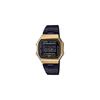 Цифровые часы Casio A168WEGB-1B Черно-золотые Нержавеющая сталь Унисекс с инверсным ЖК-дисплеем