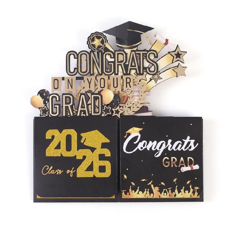 3D Paper Sculpture Graduation Cards Handmade Commemorative Greeting Card with Envelope for 2026 Graduate