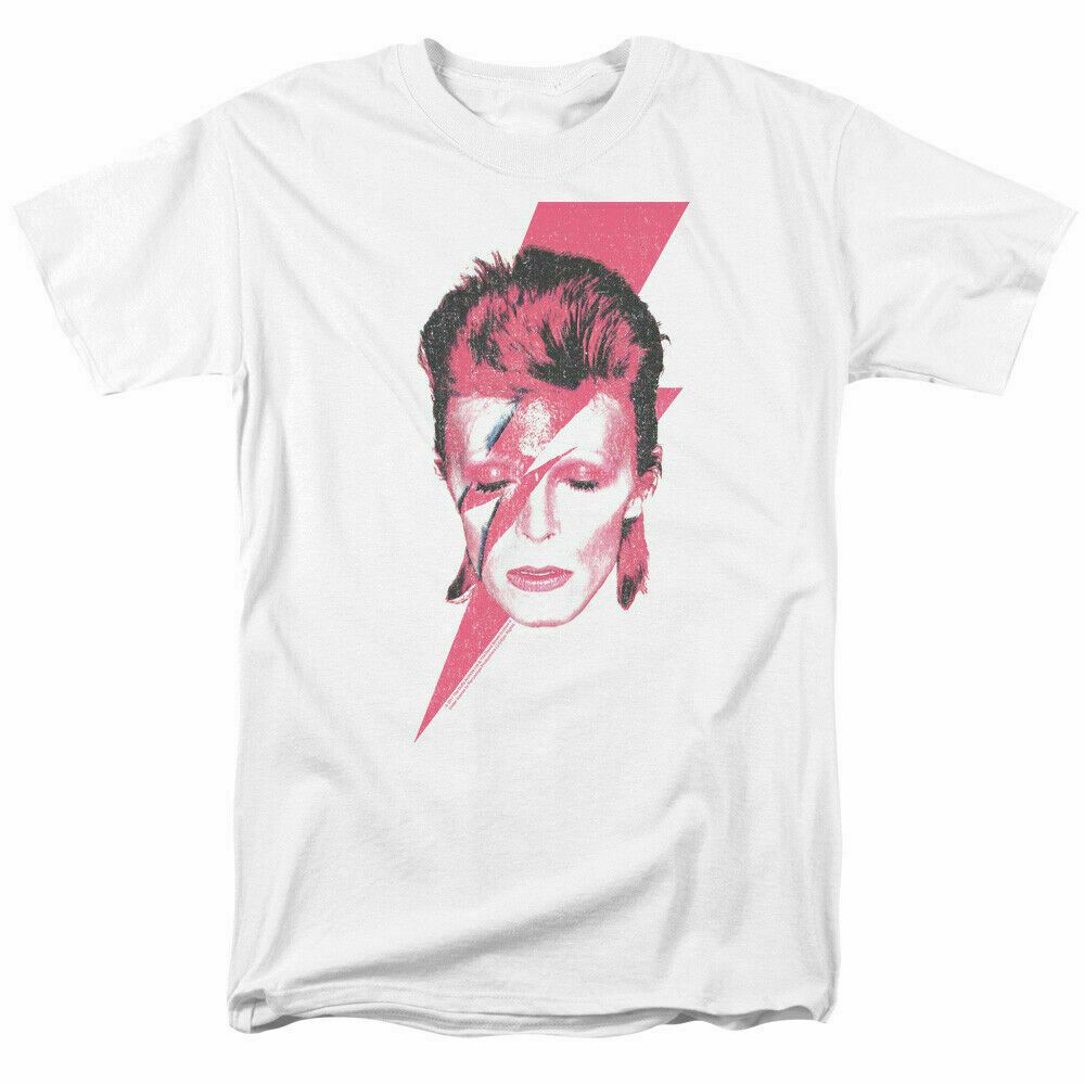 Unisex shirt Cotton Oversize Large Size David Bowie Aladdin Sane T Shirt Licensed Rock Band Merchandise White