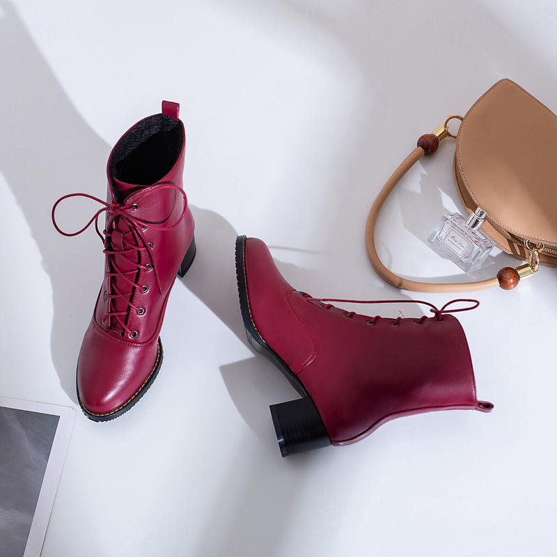 Женские короткие сапоги на высоком каблуке, осенне-зимние, удобные, универсальные, на толстом каблуке, повседневные короткие сапоги большого размера