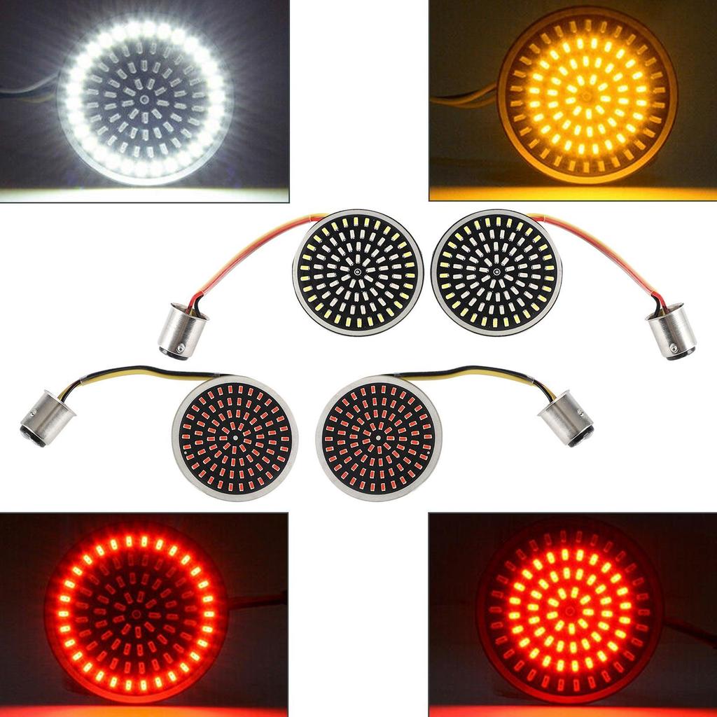 1157 LED Turn Signal Light Inserts Lamp Fit for Softail Touring Dyna Sportster