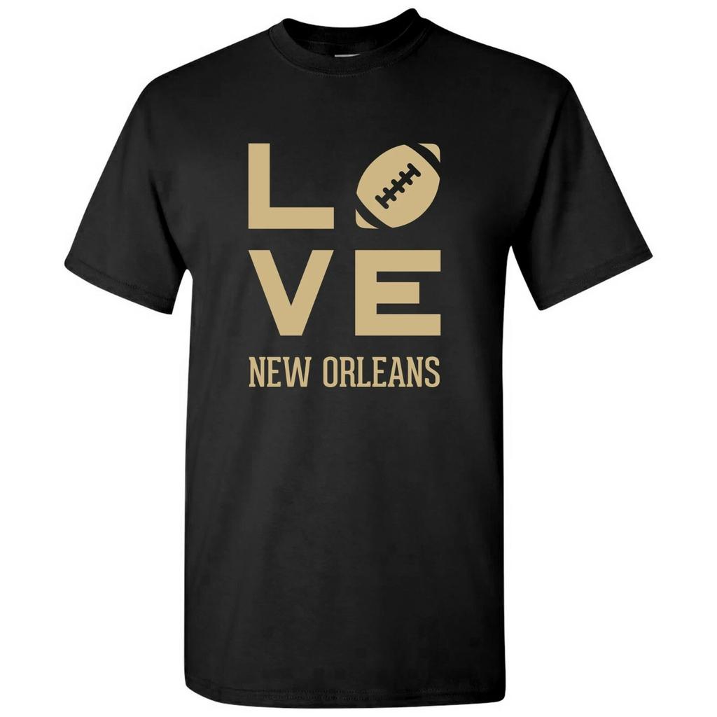 New Orleans Love Football - Sports City Pride Tailgating T -Shirt - Black