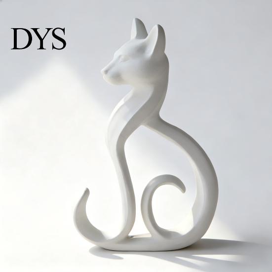 Декор в стиле легкой роскоши, 3D-печатная фигурка кошки, Минималистичная элегантная сидящая скульптура, Современное украшение для дома, Животное-орнамент для офисного стола, полки