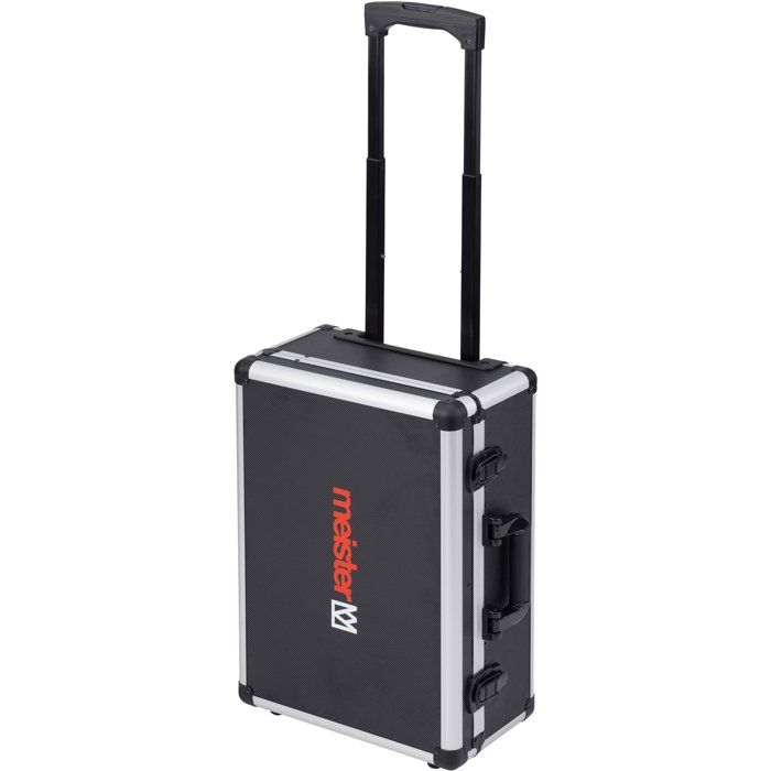 Trolley à outils vide - MEISTER - Alu - 46 x 35 x 19 cm - Compartiments 15 + 6 - Poignée extensible + 2 roulettes