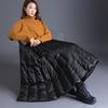 Черный пуховый хлопок подкладка большого размера Высокая талия винтаж осень зима повседневная свободная длинная для женщин юбки женская юбка