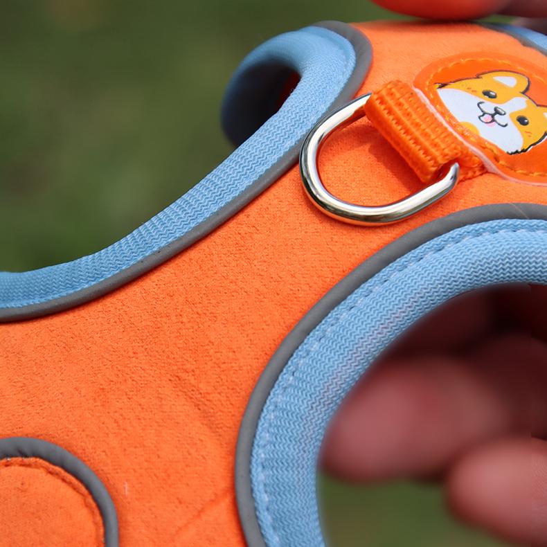 Регулируемая шлейка для собак без тяги, милый щенок, кошка, мягкий прогулочный поводок, комплект шлейки для домашних собак, жилет, чихуахуа, бигль для маленьких собак