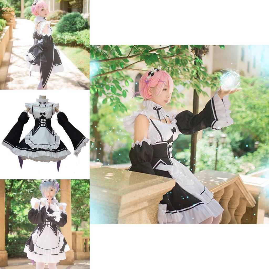 Начиная с нуля Rezero Жизнь в другом мире Близнецы Рэмрэм Костюм горничной Косплей