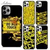 Забавный чехол с надписью «Осторожно, опасность» для iPhone 11 12 13 14 Pro Max mini XR XS SE 2020 6S 7 8 Plus Samsung Galaxy S21 S22