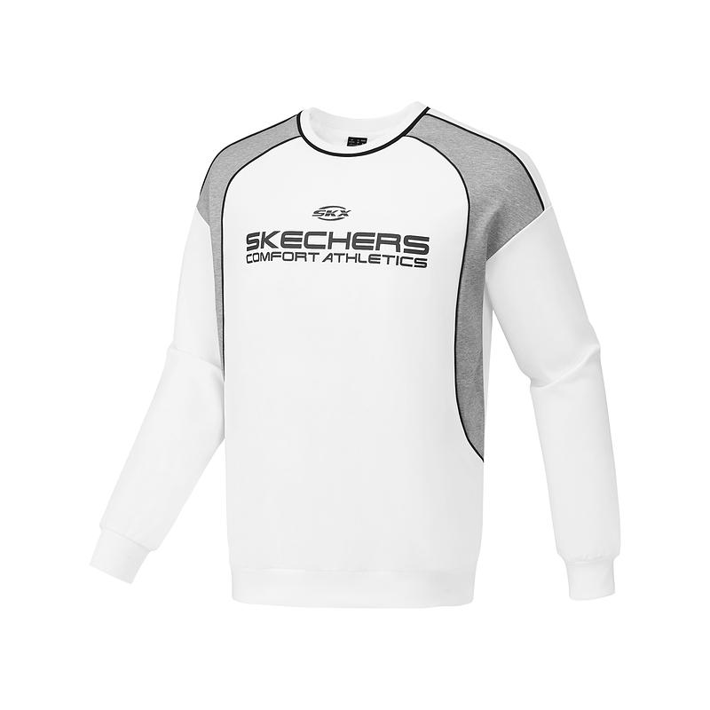 Skechers Серия 'Спортивный образ жизни' Свитшот с круглым вырезом Теплый пуловер с длинным рукавом Толстовка Унисекс толстовка Ярко-белый P424U013-0019