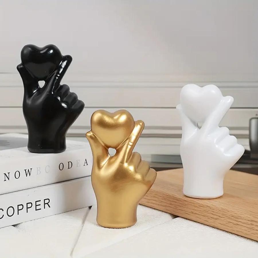 Cute Romantic Love Gesture Shaped Statue Nordic Wine TV Cabinet Home Decor Sculpture Desk Art Crafts Ornament Figurine Toy Prop