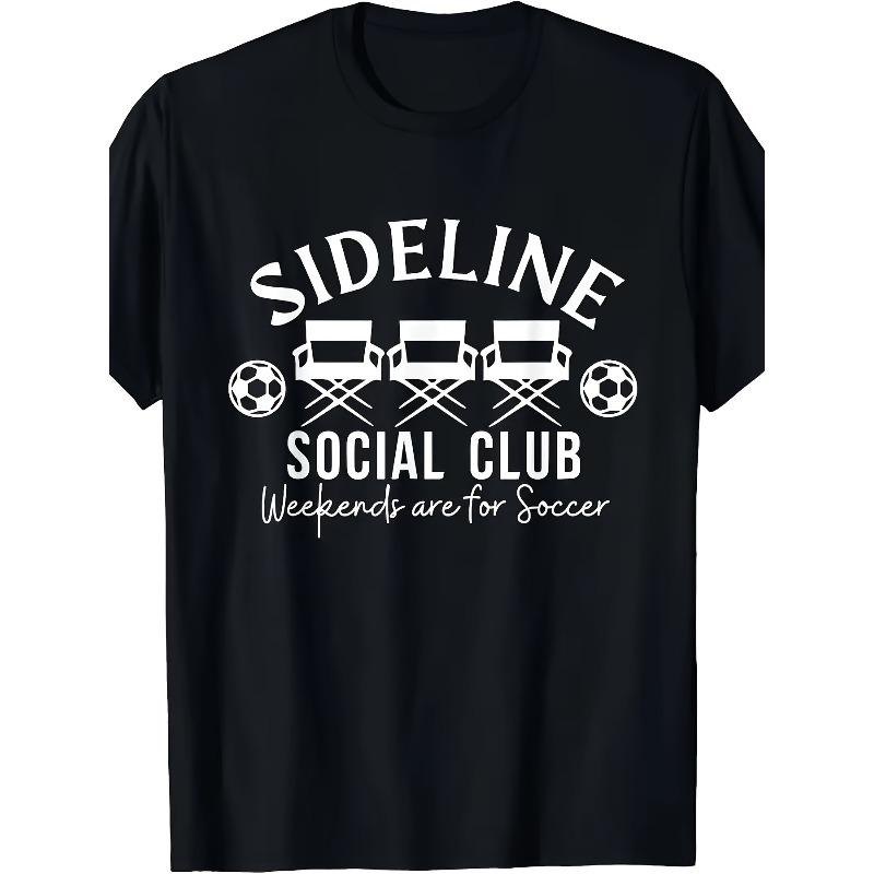 Европейские размеры Мужская футболка с графическим принтом для футбола Sideline Social Club, Смешные футболки для мужчин
