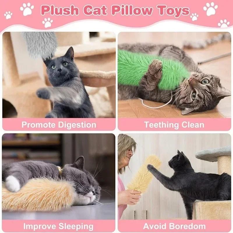Игрушки с кошачьей мятой для кошек Плюшевая подушка с шуршащим звуком и кошачьей мятой Самовосстанавливающаяся интерактивная жевательная игрушка Игрушки для прорезывания зубов у котят Домашнее животное