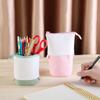 Large Capacity PU Corduroy Zipper Storage Box Makeup Pouch Telescopic Pen Bag Pencil Case