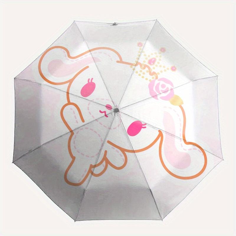 Cute Bunny, Princess Ears Automatic Open/Close Umbrella-Cute Umbrella with Cute Design, Portable 3-Fold Compact Umbrella for Men & Women, Ha