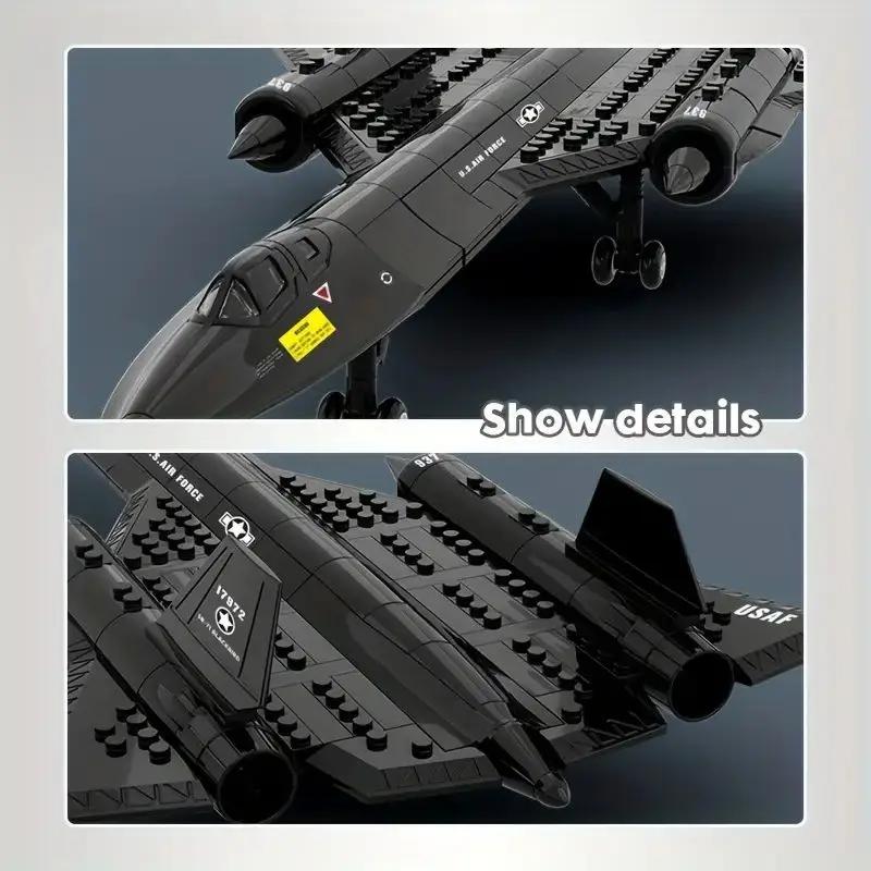 Военный Разведывательный Самолет Sr-71 Blackbird Строительные Блоки Мелкие Частицы Коллекция Космических Шаттлов Пазлы Игрушки Дети Мальчики