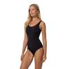 Chest Covered Thick Straps Round Neck Swimsuit