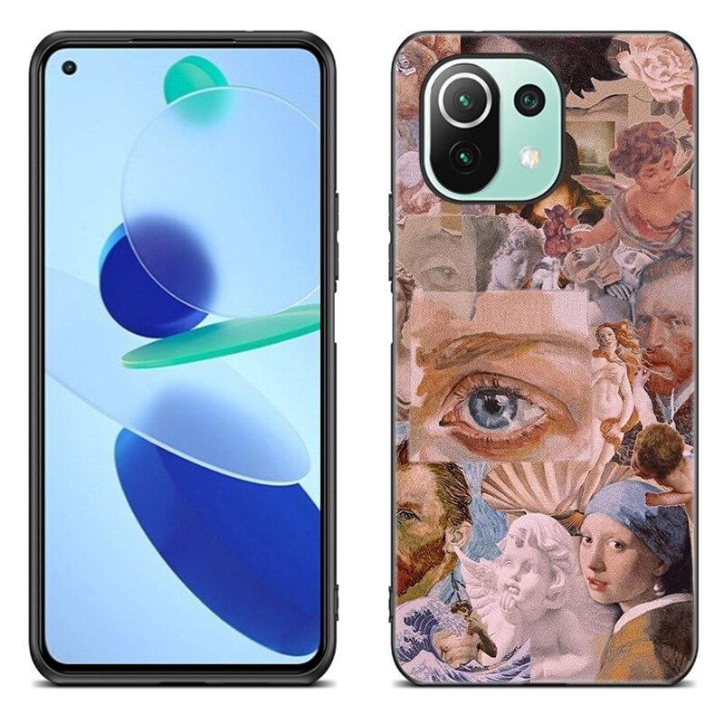 Чехол с рисунком в стиле Ренессанс для Xiaomi Mi 11 Lite NE 11i 10T 11T Pro A2 A3 Lite POCO F3 M3 M4 C31 X3 Pro NFC GT, черный чехол