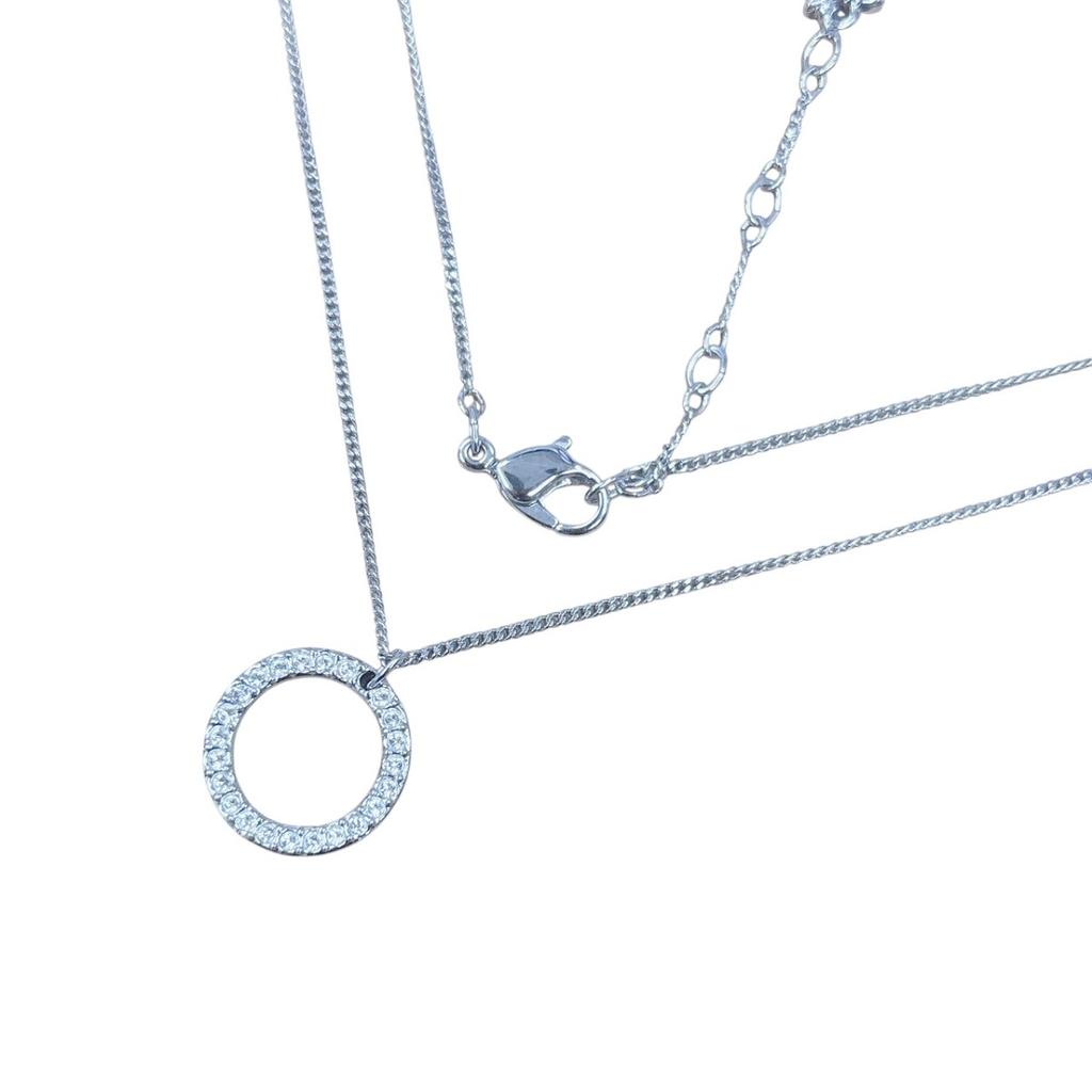 Swarovski Ожерелье с подвеской-кругом и стразами Не указано Серебристый Женское Б/у