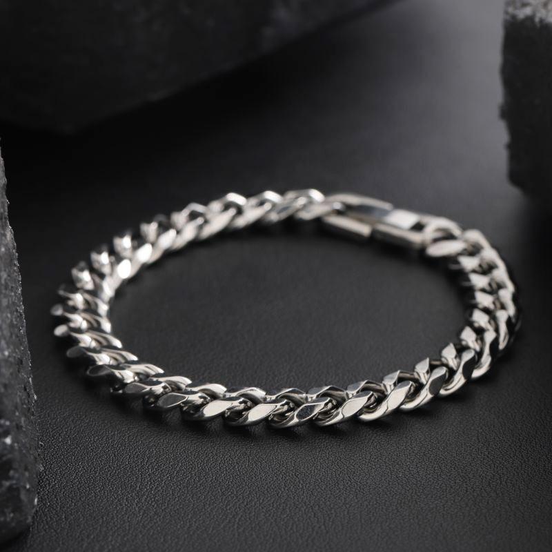 Men's titanium steel bracelet, non-fading Cuban chain, high-end versatile hip-hop accessory, niche minimalist jewelry for women