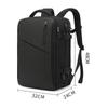 Мужской рюкзак POSO 17,3-дюймовый бизнес-рюкзак для ноутбука / открытый на 180 ° / RFID-экранирование / расширяемый / USB-зарядка водонепроницаемый большой емкости черный PS-656