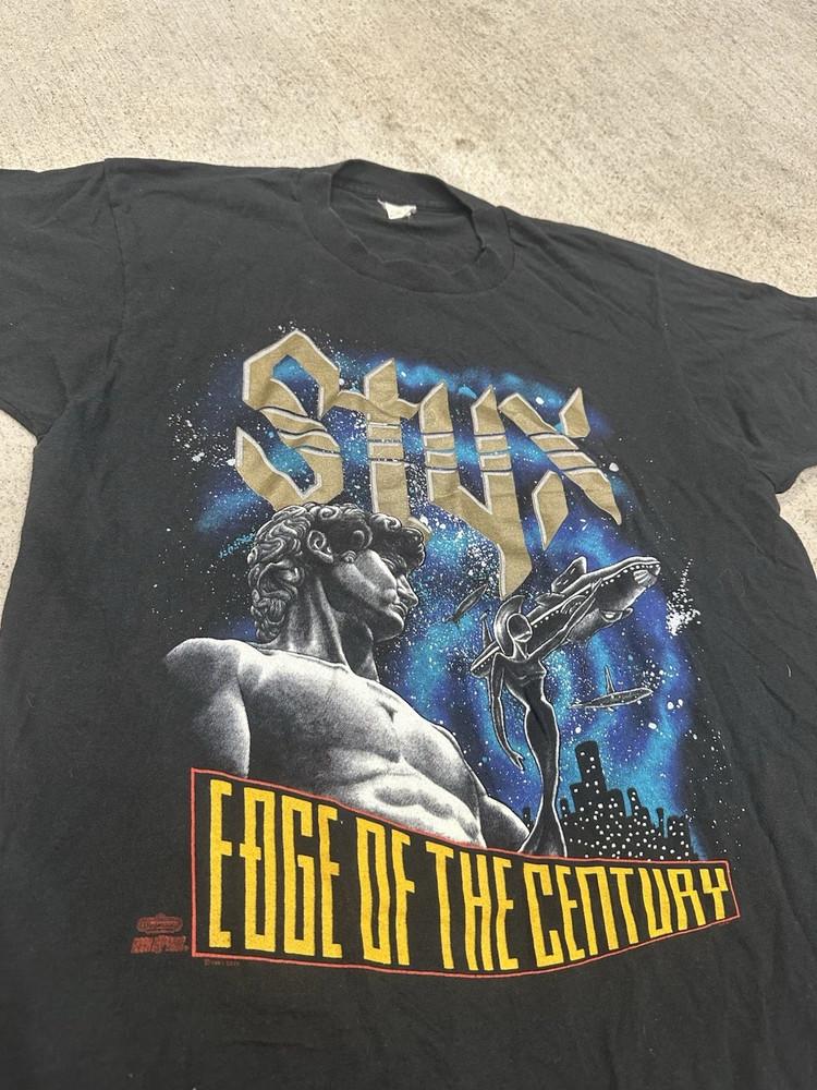 Рубашка в винтажном стиле группы Styx "Edge of the Century" Унисекс Концертная S-5XL SG881 Унисекс Футболка