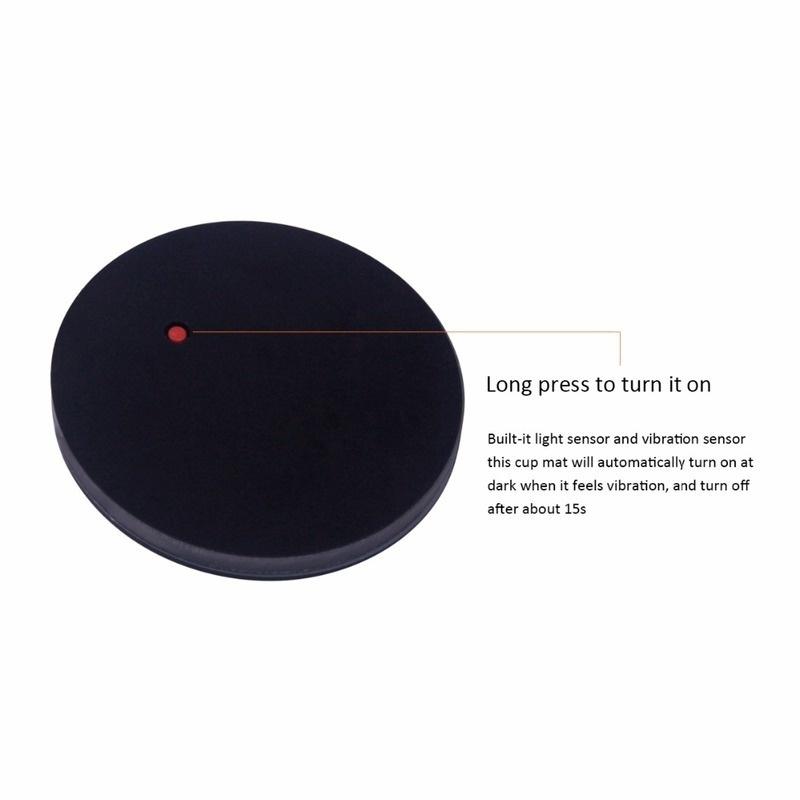 Светодиодный светильник на солнечной энергии, креативный светящийся слот для чашки, противоскользящая накладка для украшения автомобиля, лампа, атмосфера