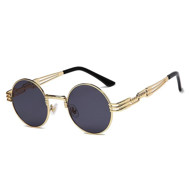 Винтажные солнцезащитные очки Punk Steam Prince Glasses Мужские очки в металлической круглой оправе Spring Glasses Frame Женские солнцезащитные очки