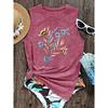 2026 Loose Round Neck Blue Floral Bee Print Women Sleeveless Vest Breathable Stretch Machine Washable Casual Summer Tank Top