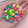 Heart-shaped Beaded Mixed Color Bracelet Accessories 50/100pcs Pentagram Necklace Earrings Accessories Acrylic Butterfly Loose Bead Earrings Beads