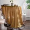 Farmhouse Ruffle Tablecloth Washable Cotton Round Tablecloths Rustic Circle Table Cover for Wedding Party Birthday Kitchen Decor