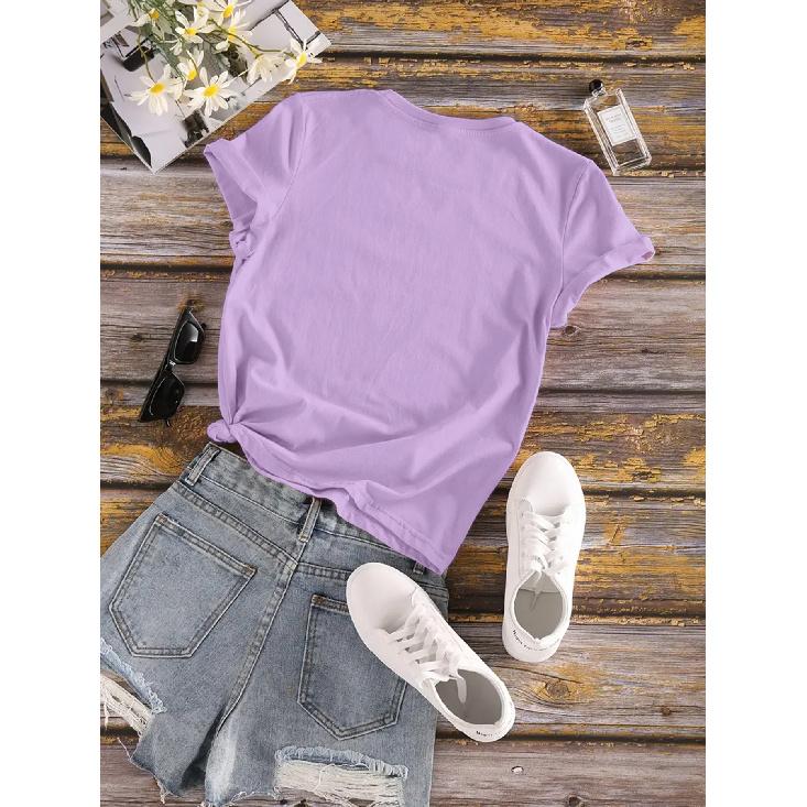Spanish letter print spring/summer casual wear T Round-neck short-sleeve sports shirt T Women's T-shirt