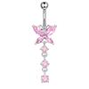 Personality Stainless Steel Zircon Navel Ring Butterfly Rhinestone Body Piercing Jewelry Piercing Copper Belly Button Ring Girl